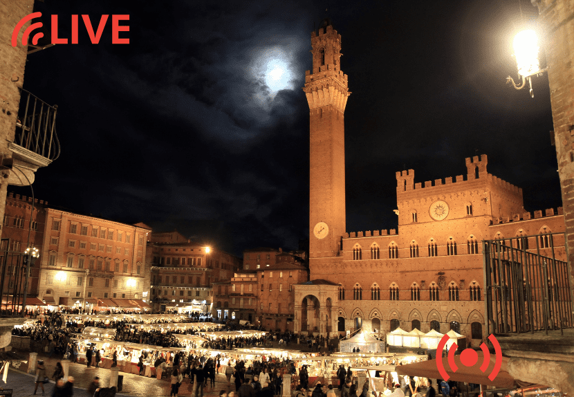 LIVE STREAM TOUR | "Live Stream from Siena, Italy - Medieval Market in Piazza del Campo"