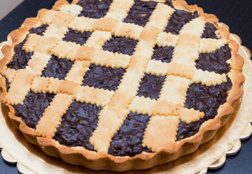 Torta Coi Bischeri (Rice and chocolate tart)
