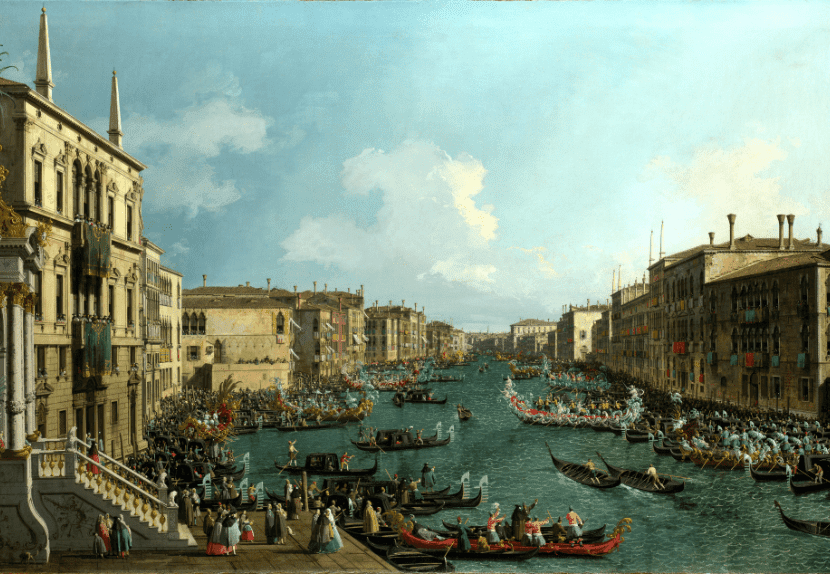 "A Regatta on the Grand Canal" by  Canaletto
